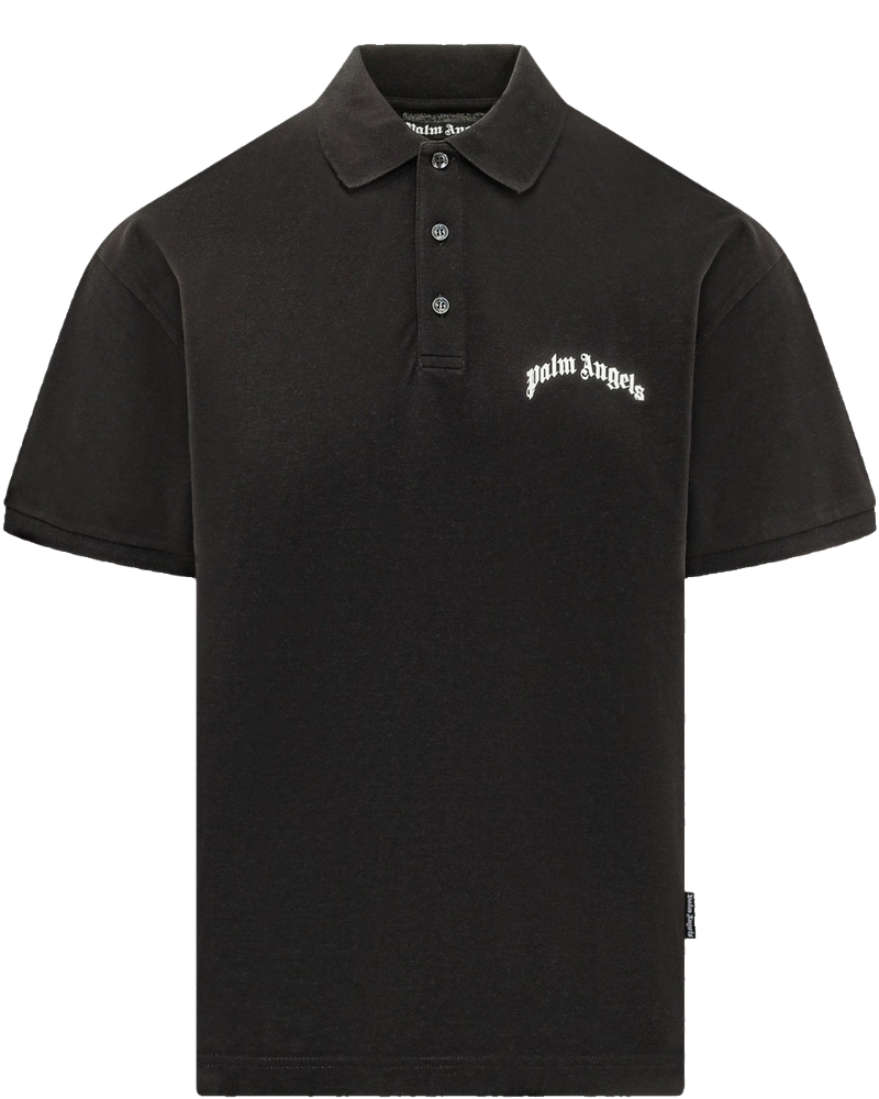 Оригінальна Short Sleeve Polo With Collar And Curved Logo Palm angels