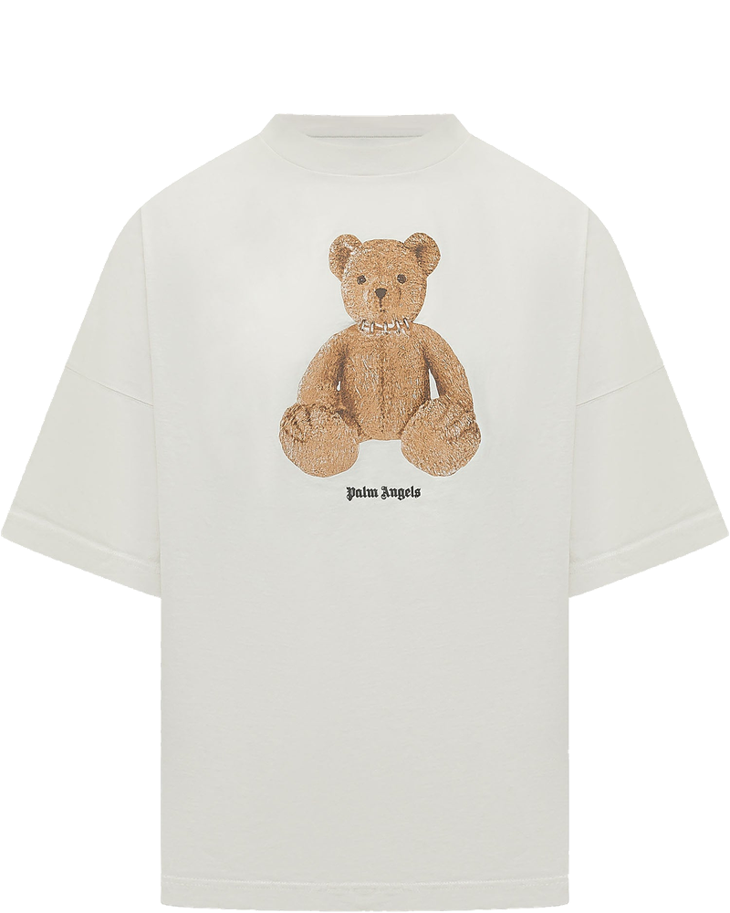 T-Shirt With Bear Print And Front Logo Palm angels оригінал – Купити в Україні