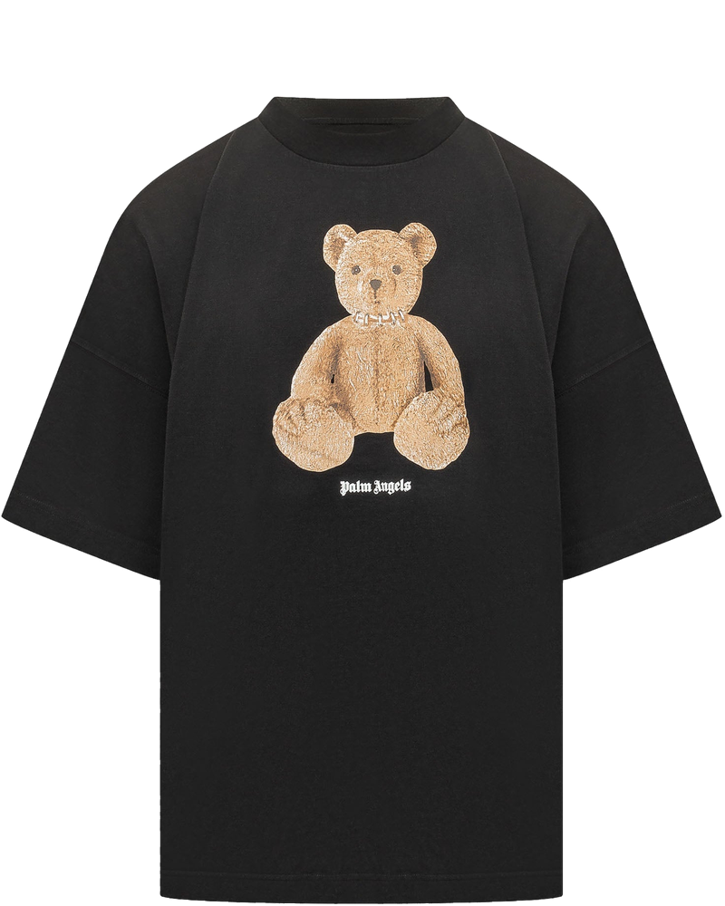 T-Shirt With Bear Print And Front Logo Palm angels оригінал – Купити в Україні