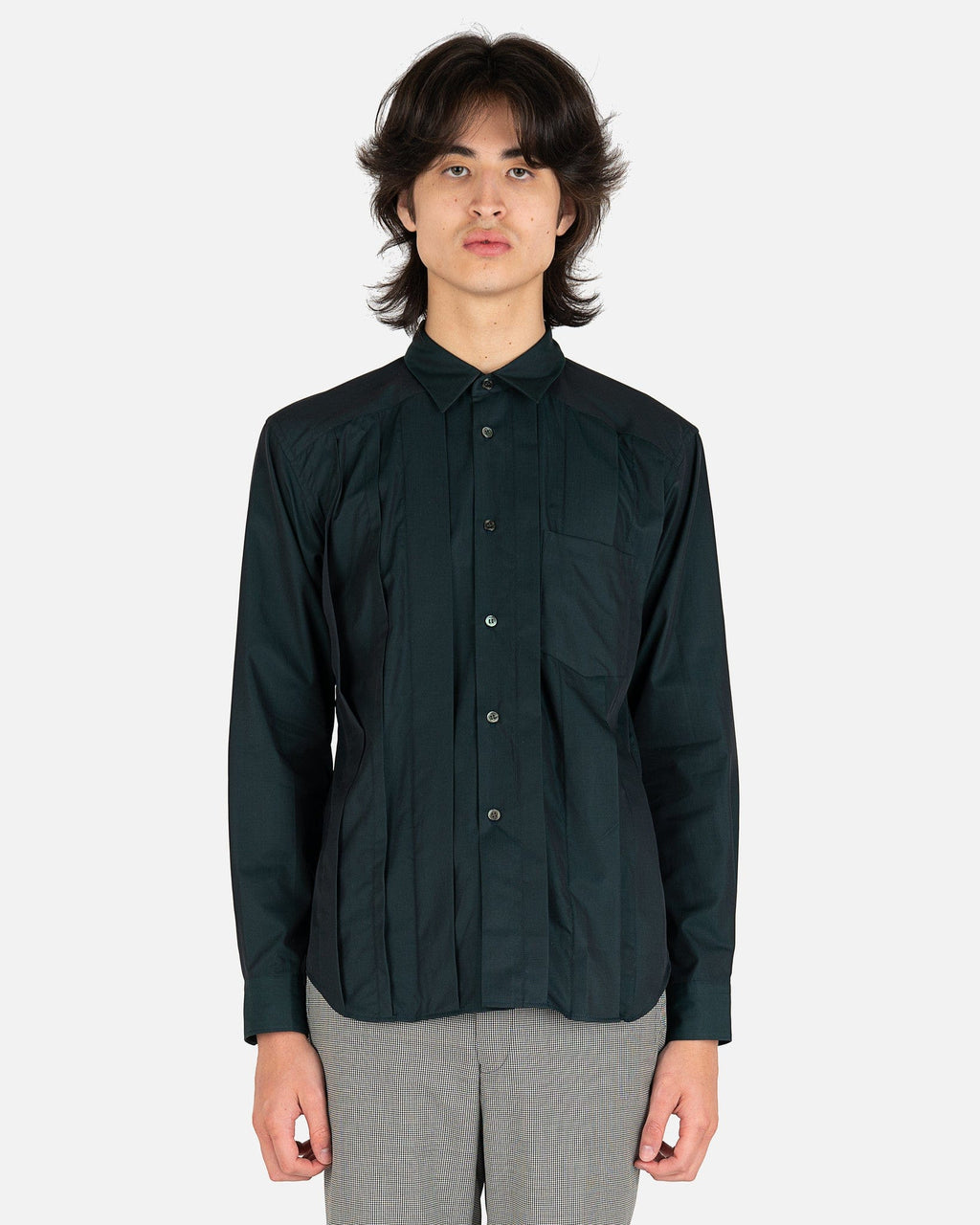 Paneled Button Up In Dark Green Comme des garcons оригінал – Купити в Україні – боковий вид