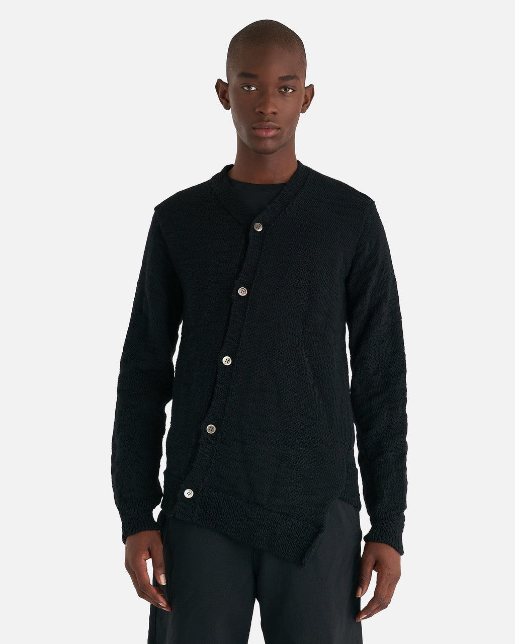 Paneled Cardigan In Black Comme des garcons – Гарантія оригінальності – боковий вид