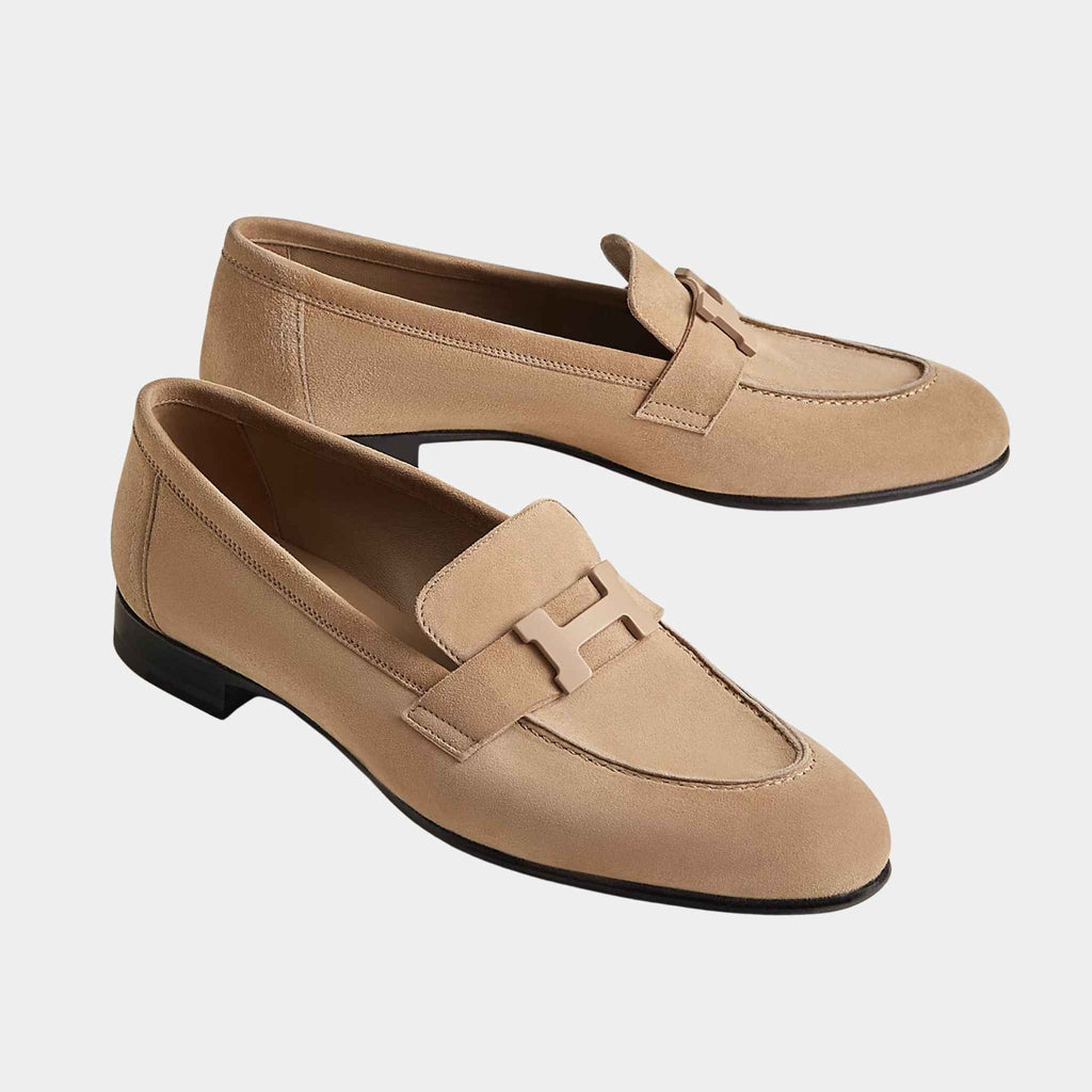 Paris Loafer In Suede Goatskin Women Hermes – Гарантія оригінальності – боковий вид