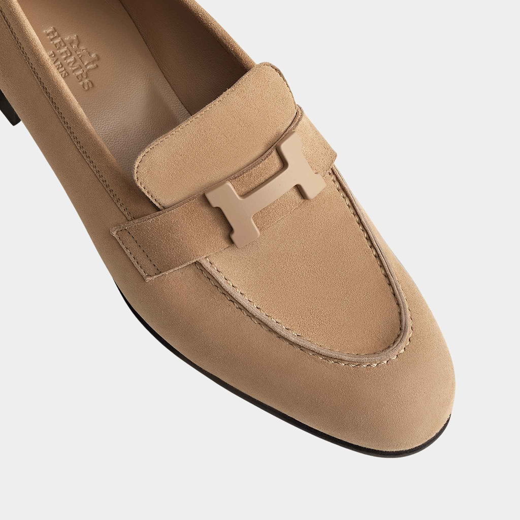 Paris Loafer In Suede Goatskin Women Hermes – Гарантія оригінальності – детальний вид
