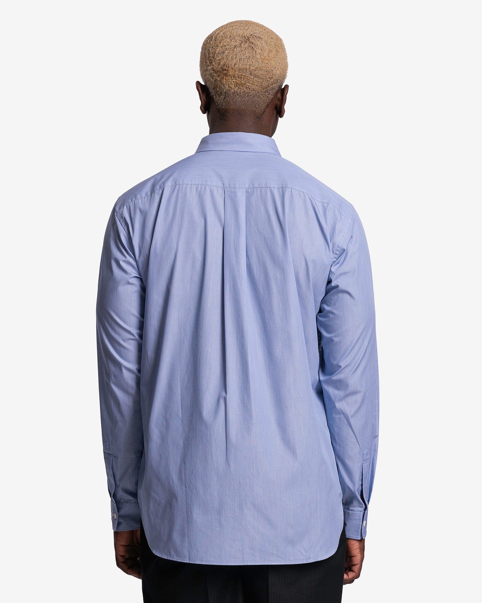 Patchwork Stripe Shirt In Blue Comme des garcons – Гарантія оригінальності – детальний вид