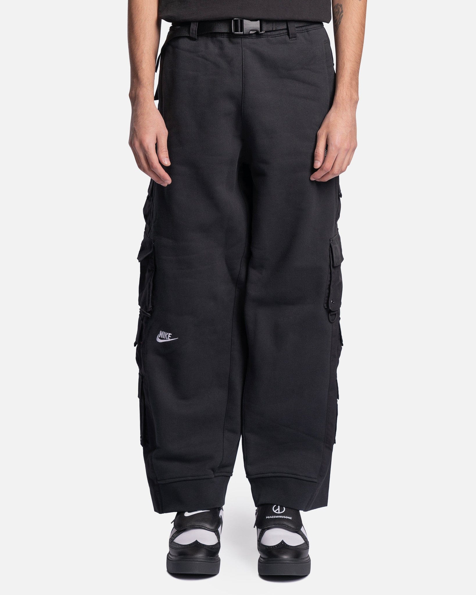 Peaceminusone Wide Pants In Black Nike – Гарантія оригінальності – боковий вид