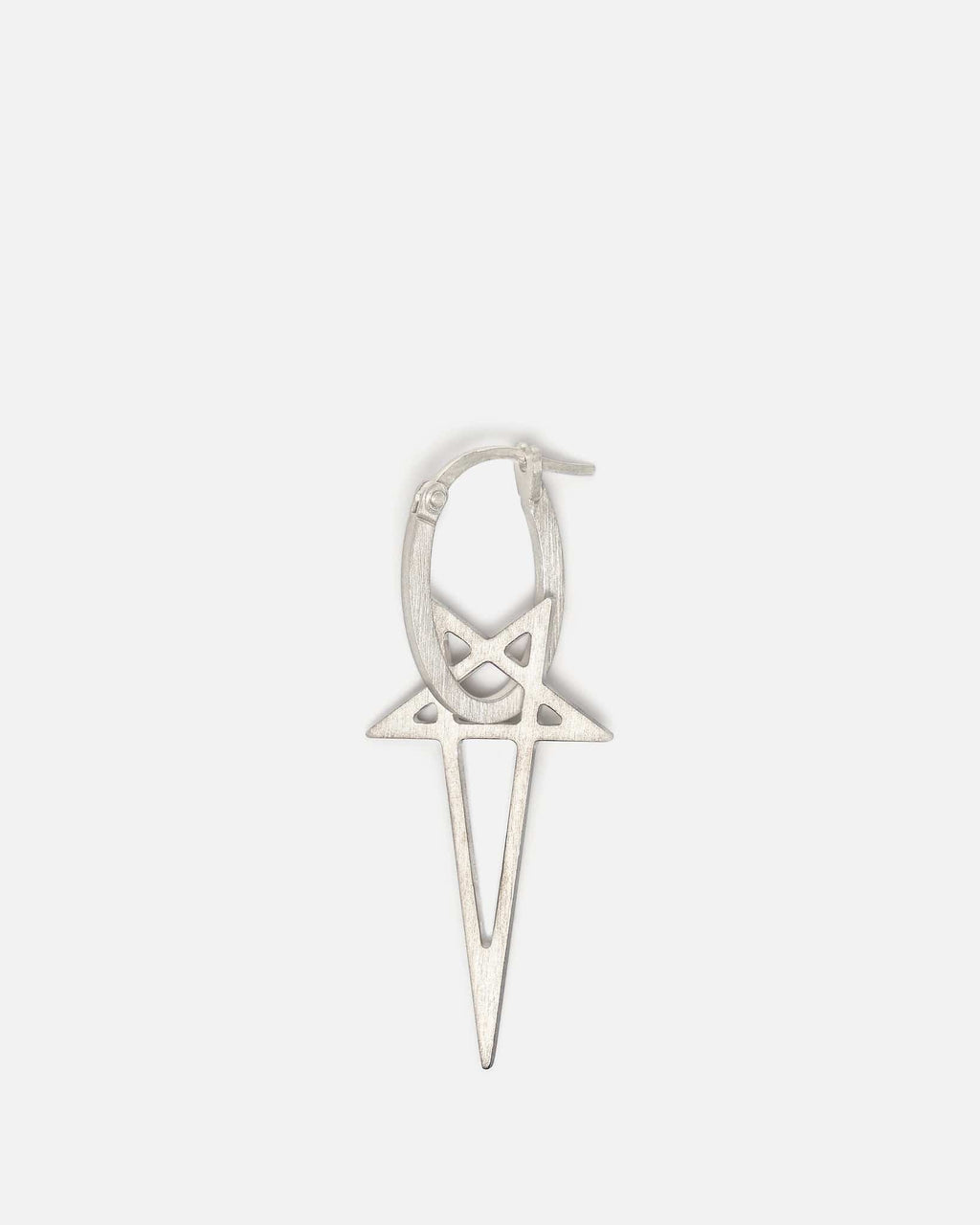 Pentagram Earring In Silver Rick owens оригінал – Купити в Україні – боковий вид