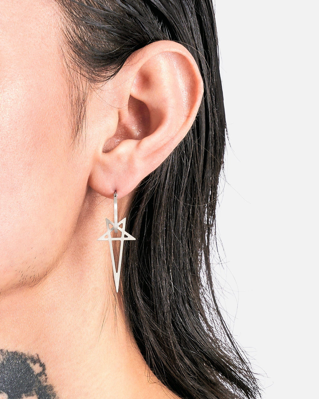 Pentagram Earring In Silver Rick owens оригінал – Купити в Україні – збільшений вид