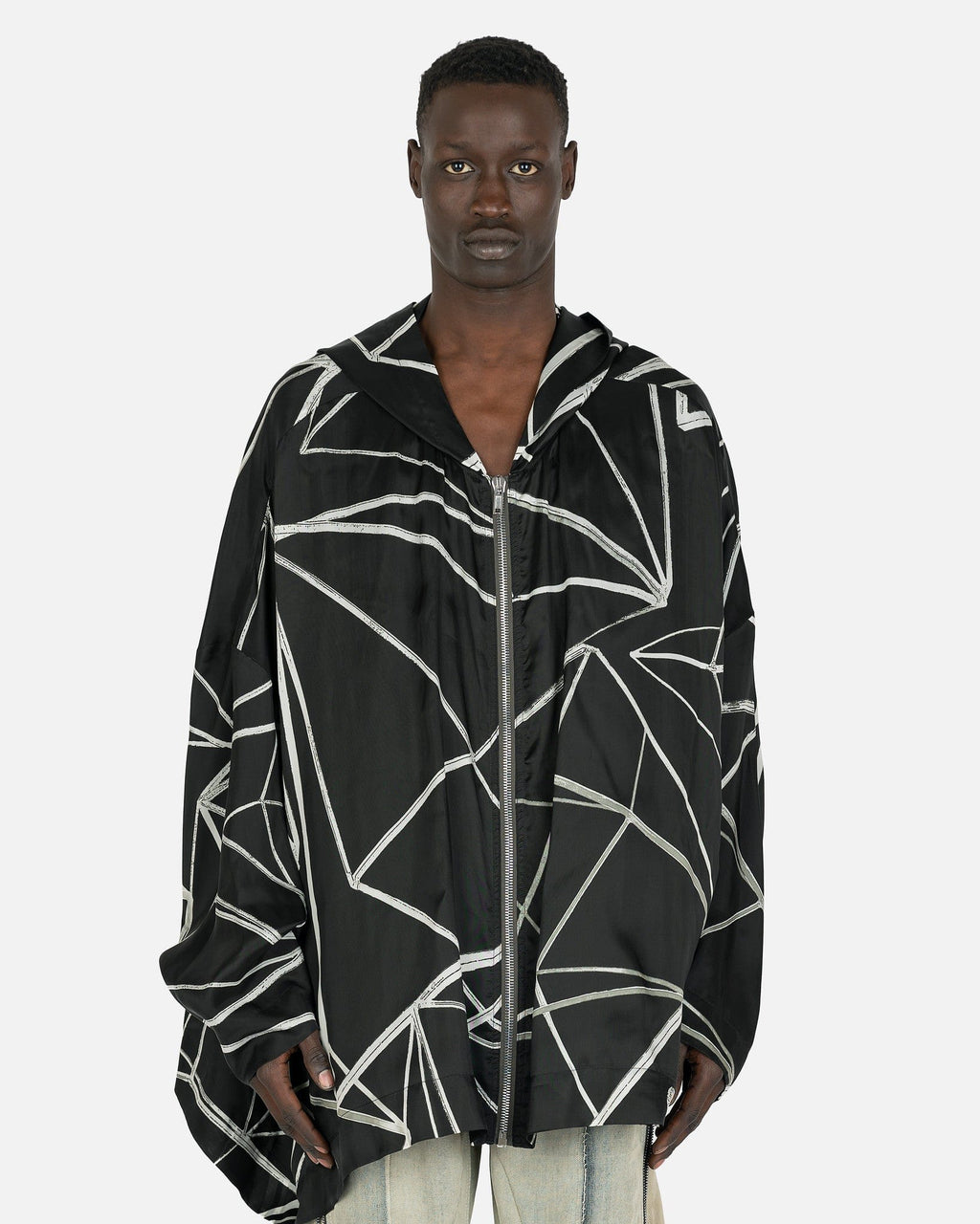 Peter Hooded Cropped Jacket In Black Rick owens – Гарантія оригінальності – боковий вид