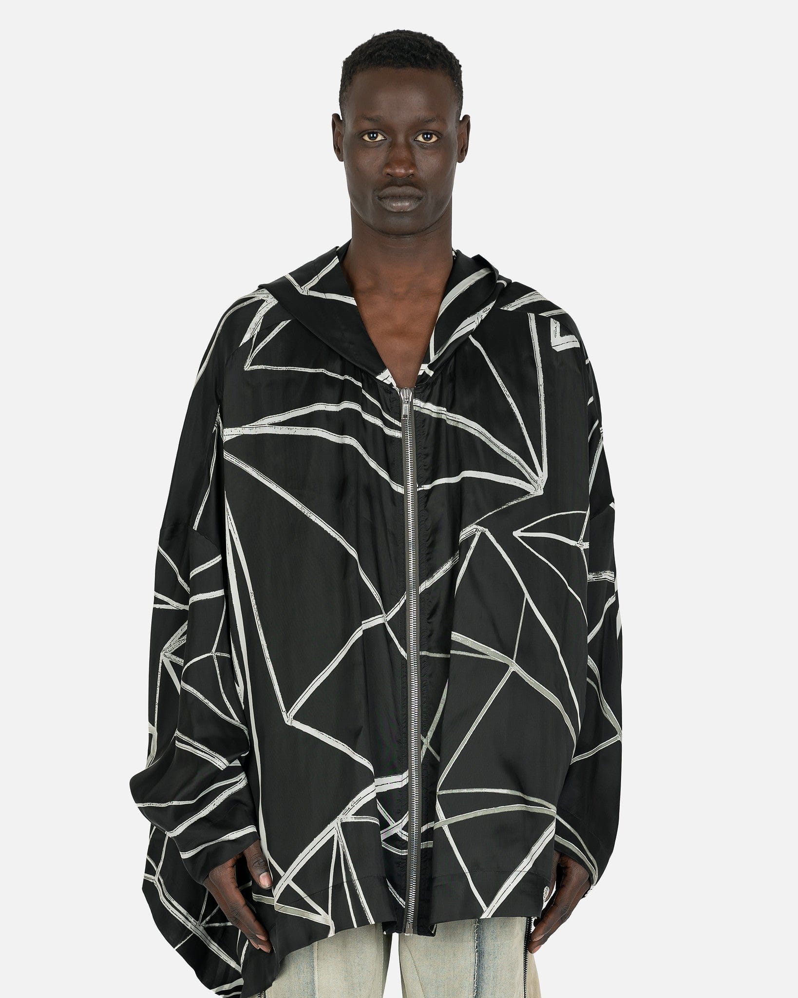 Peter Hooded Cropped Jacket In Black Rick owens – Гарантія оригінальності – боковий вид