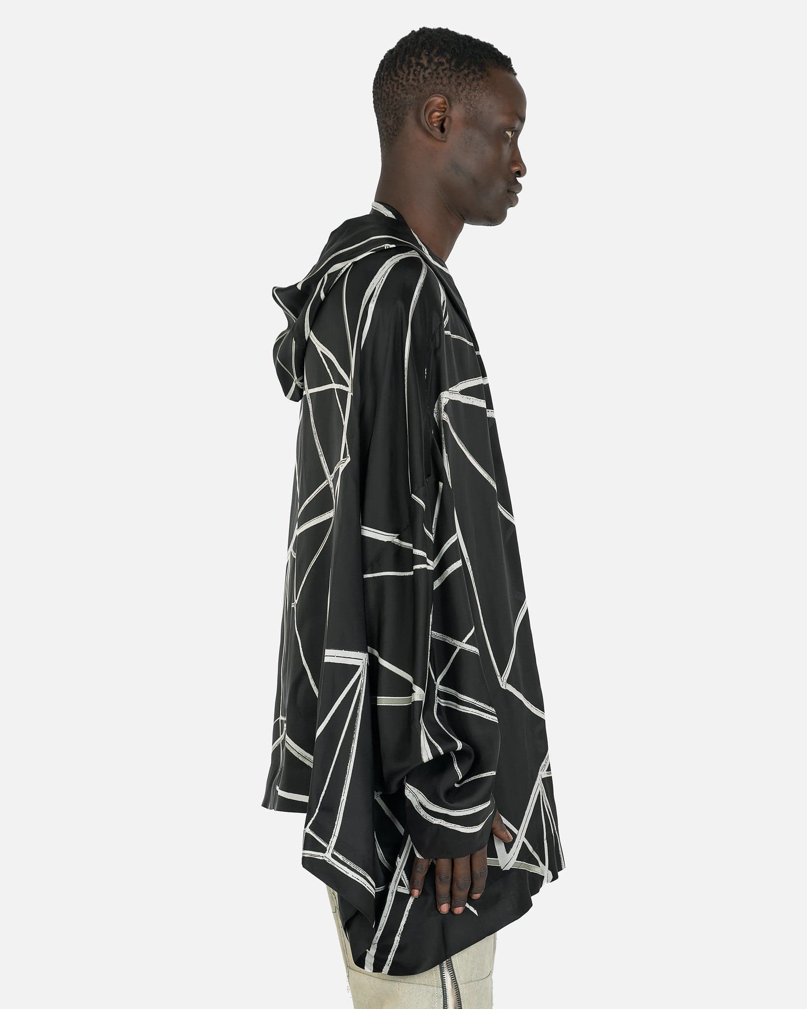 Peter Hooded Cropped Jacket In Black Rick owens – Гарантія оригінальності – вид ззаду