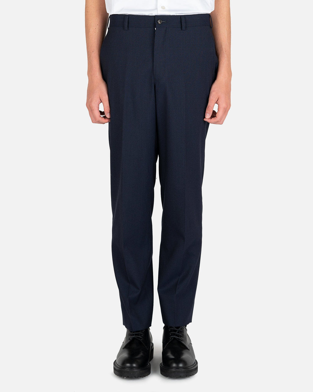 Pinstriped Trousers In Navy Comme des garcons оригінал – Купити в Україні – боковий вид