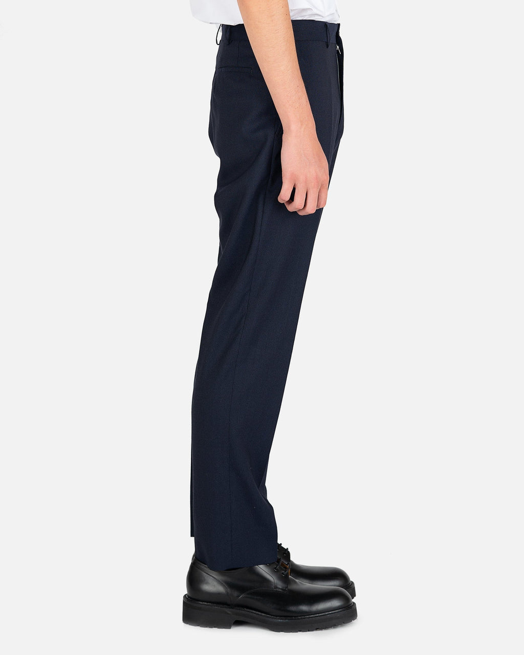 Pinstriped Trousers In Navy Comme des garcons оригінал – Купити в Україні – вид ззаду