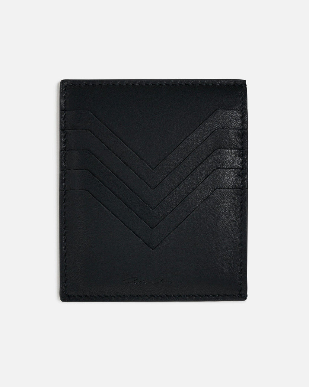Pirarucu Leather Square CC Holder In Black Rick owens – Гарантія оригінальності – боковий вид