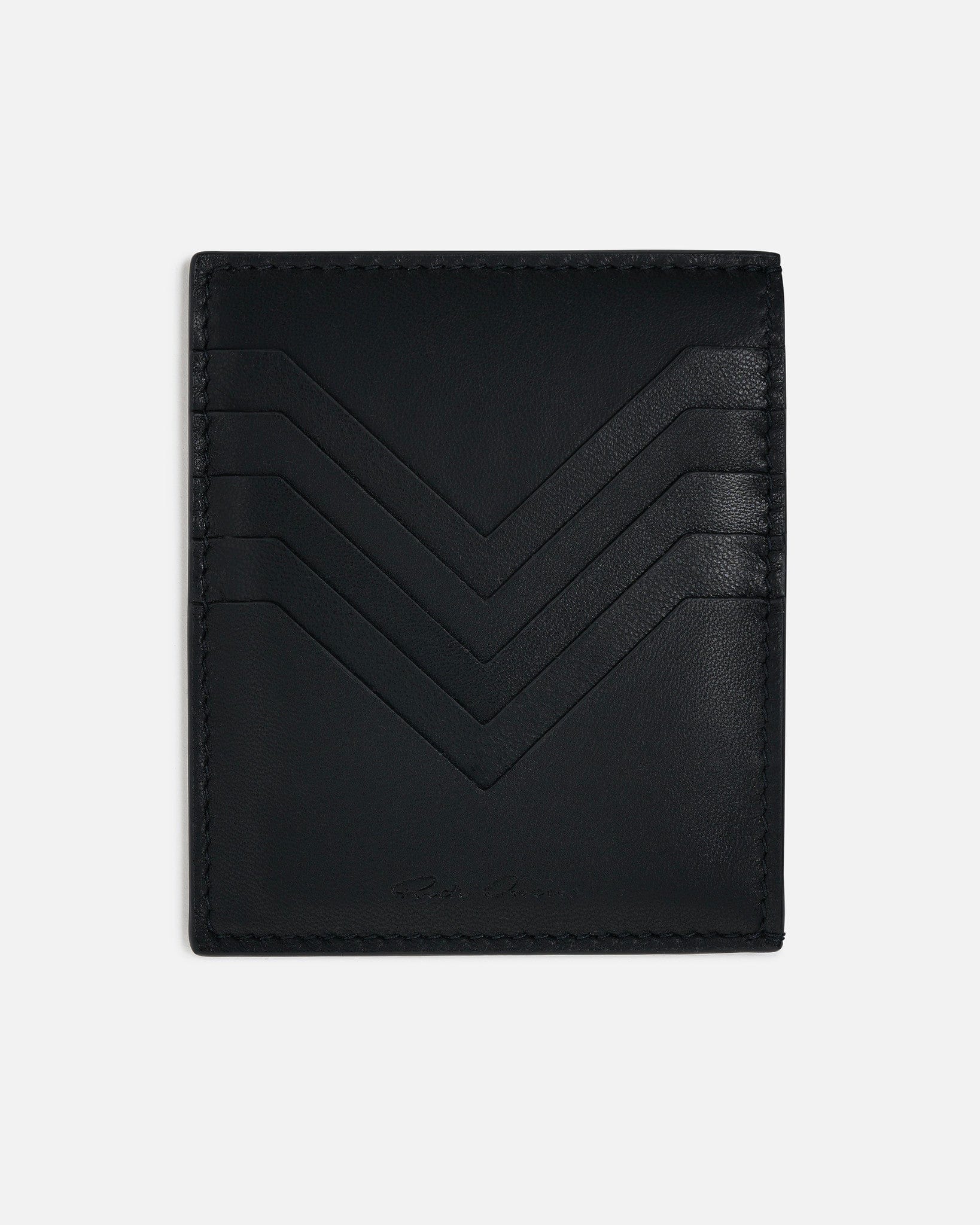 Pirarucu Leather Square CC Holder In Black Rick owens – Гарантія оригінальності – боковий вид