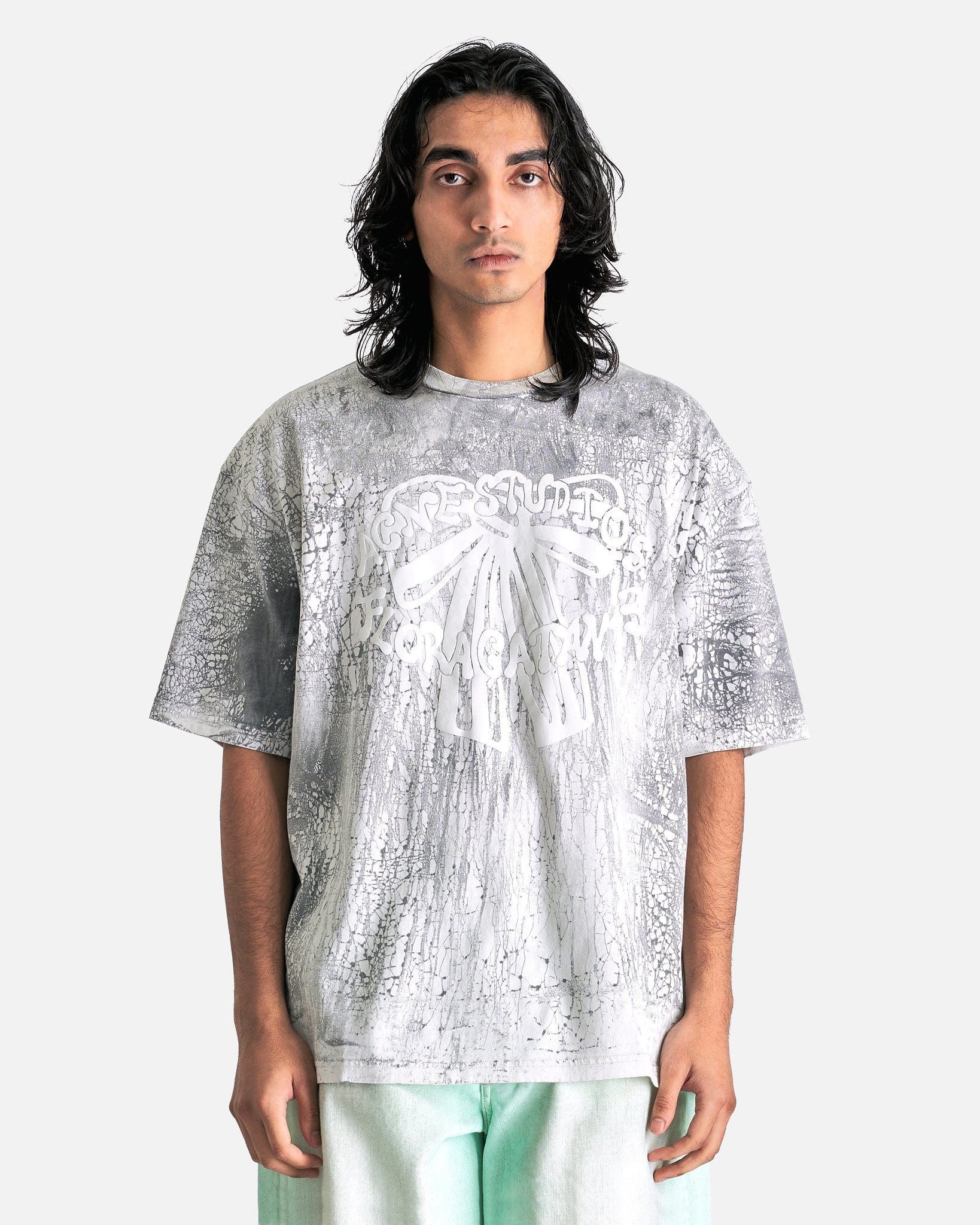 Plaster Print T-Shirt In Faded Black Acne studios оригінал – Купити в Україні – боковий вид