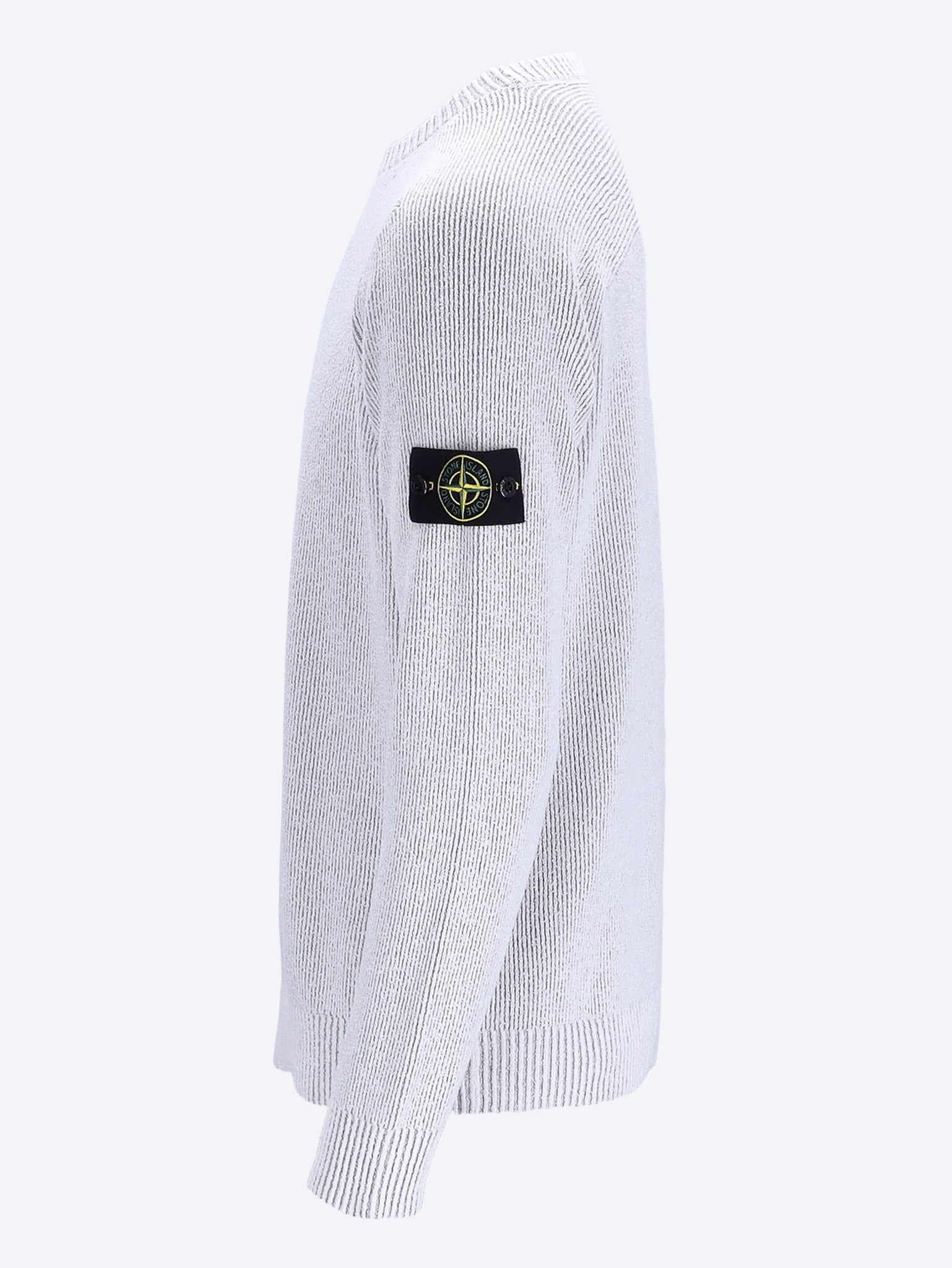 Plated Rib Cotton Boucle Crewneck Sweater Stone island – Гарантія оригінальності – вид ззаду