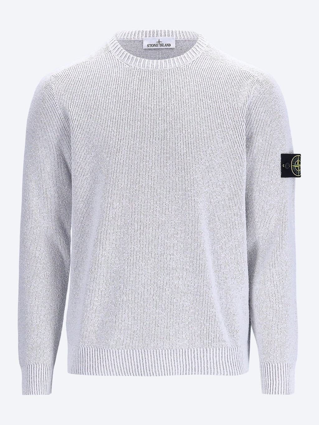 Plated Rib Cotton Boucle Crewneck Sweater Stone island – Гарантія оригінальності – боковий вид
