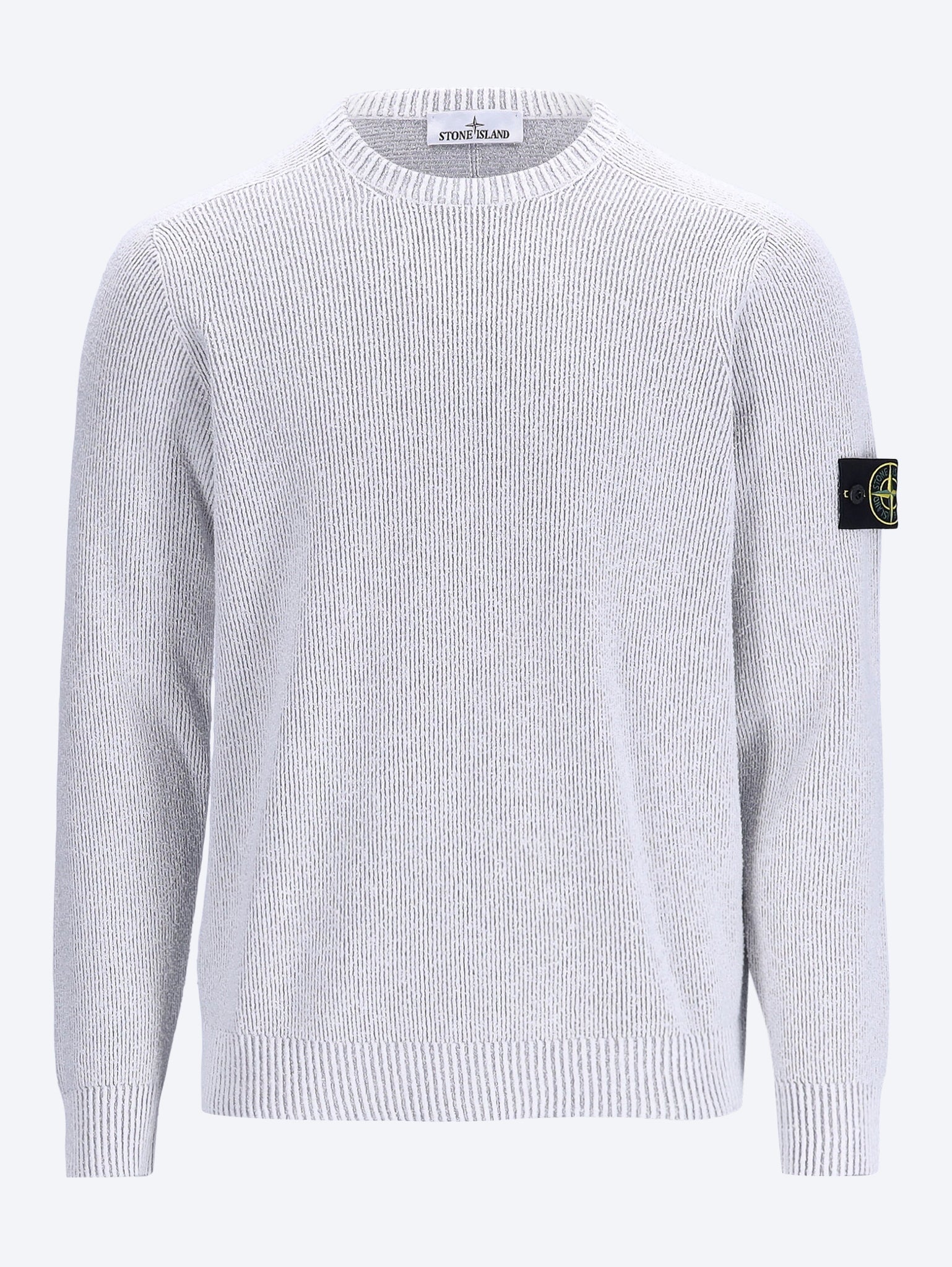 Plated Rib Cotton Boucle Crewneck Sweater Stone island – Гарантія оригінальності – боковий вид