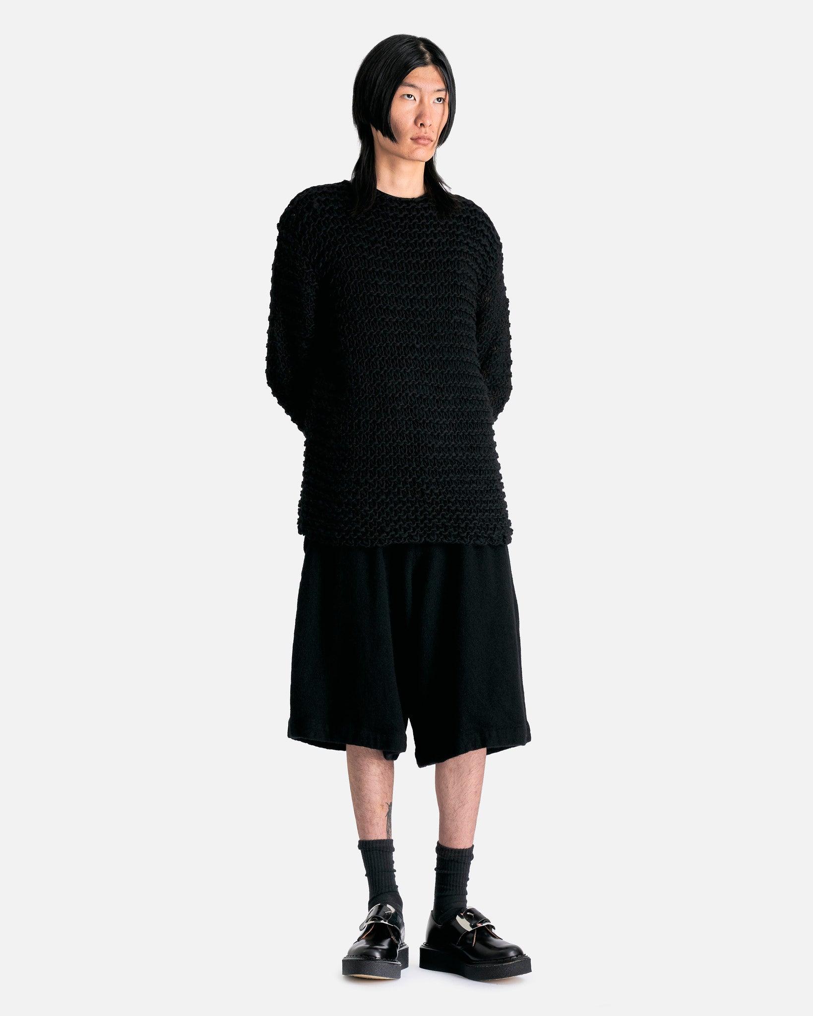 Pleated Wool Shorts In Black Comme des garcons оригінал – Купити в Україні – збільшений вид