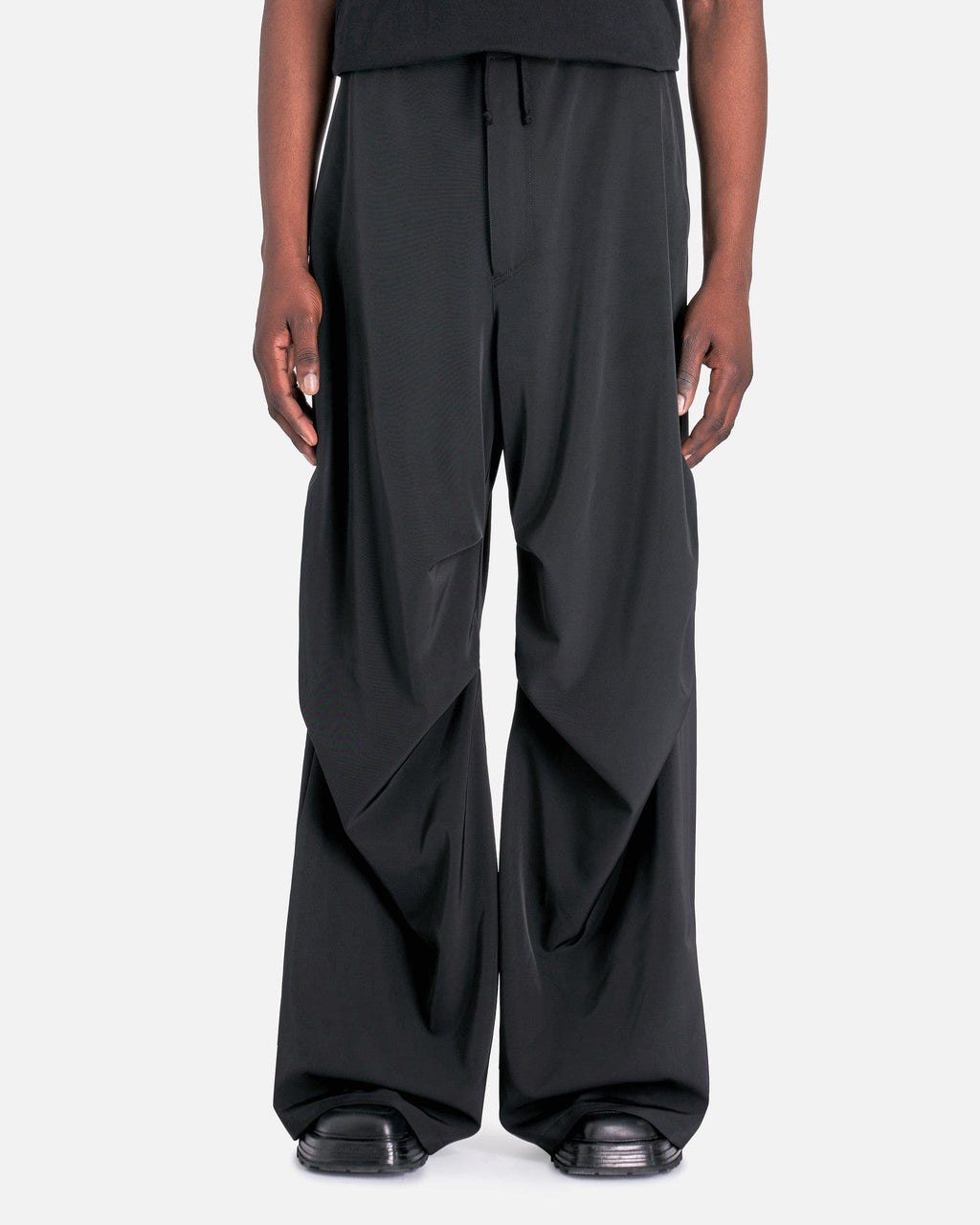 Polyester Twill Draped Trousers In Black Maison margiela оригінал – Купити в Україні – боковий вид