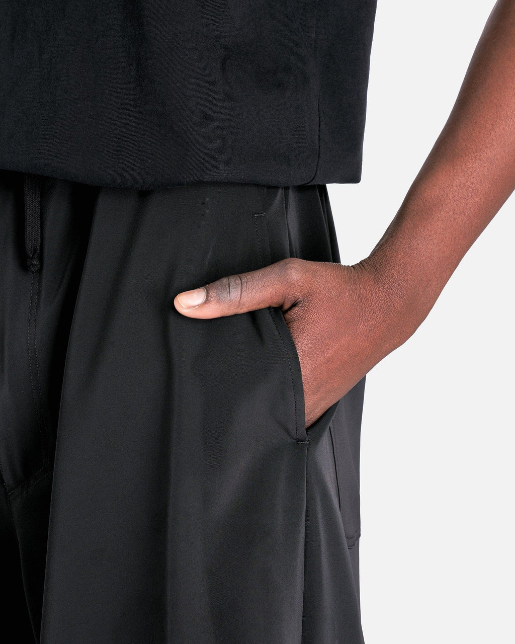 Polyester Twill Draped Trousers In Black Maison margiela оригінал – Купити в Україні – збільшений вид