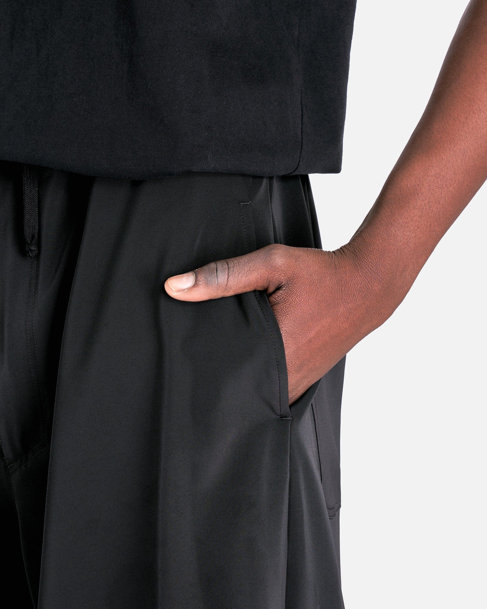 Polyester Twill Draped Trousers In Black Maison margiela оригінал – Купити в Україні – збільшений вид