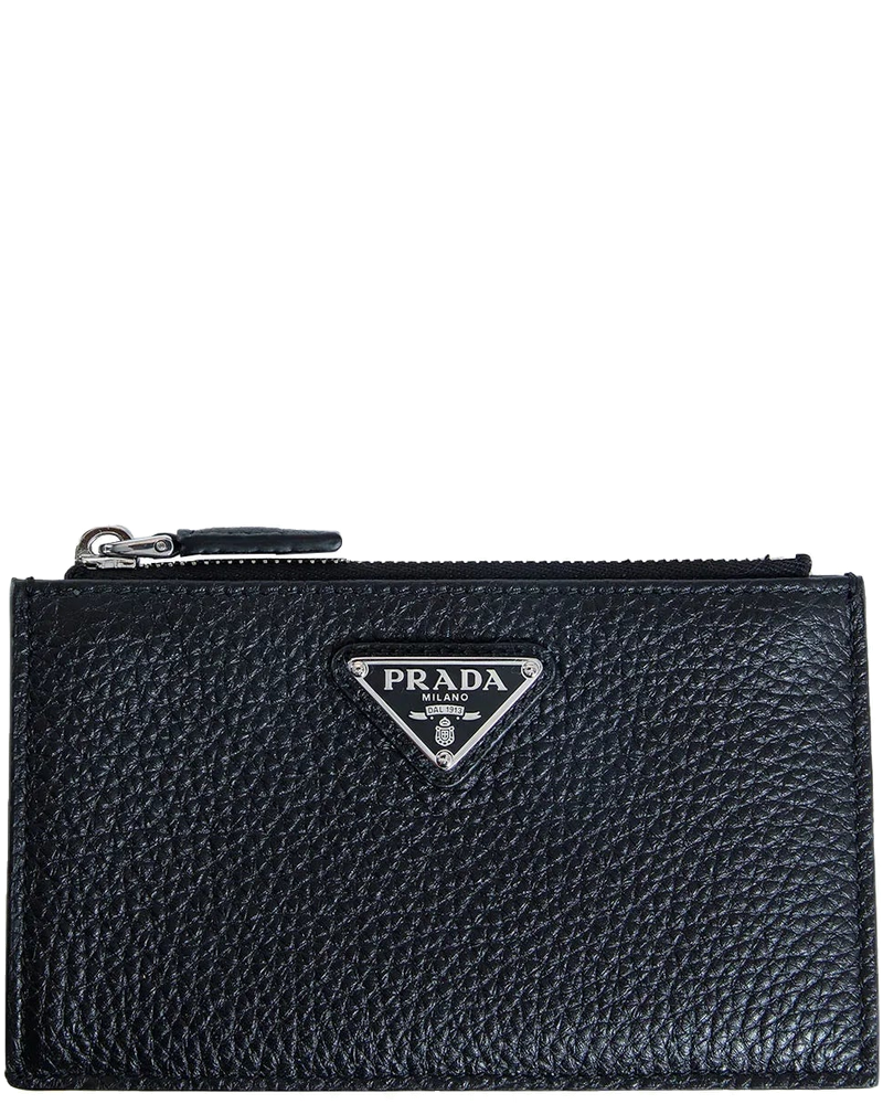 Оригінальна Zipper Leather Card Holder Prada