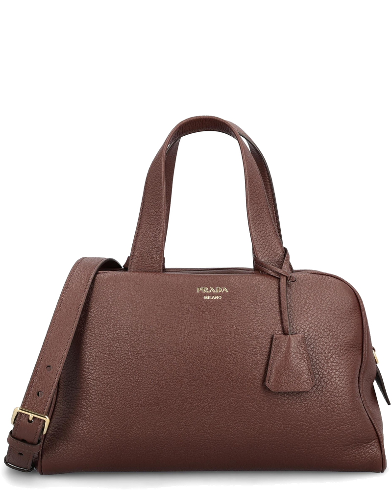 Large Bowler Bag In Leather Prada – Гарантія оригінальності