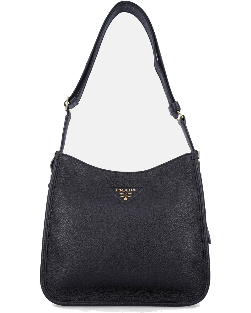 Оригінальна Medium Black Leather Shoulder Bag Prada