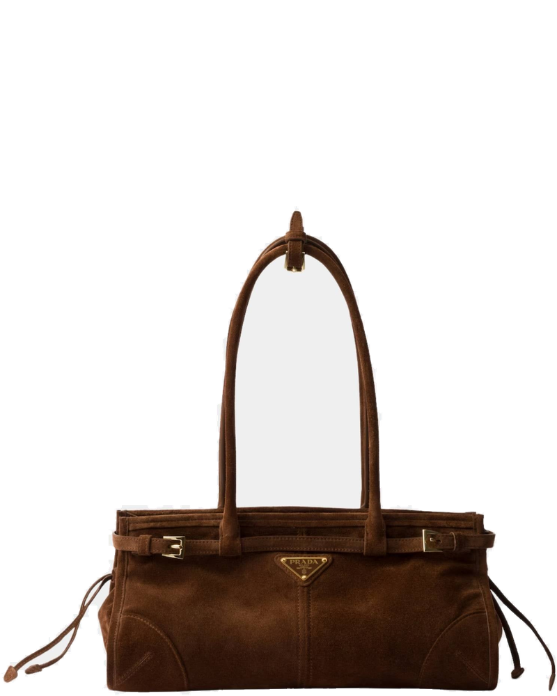 Оригінальна Bonnie Medium Suede Handbag Prada