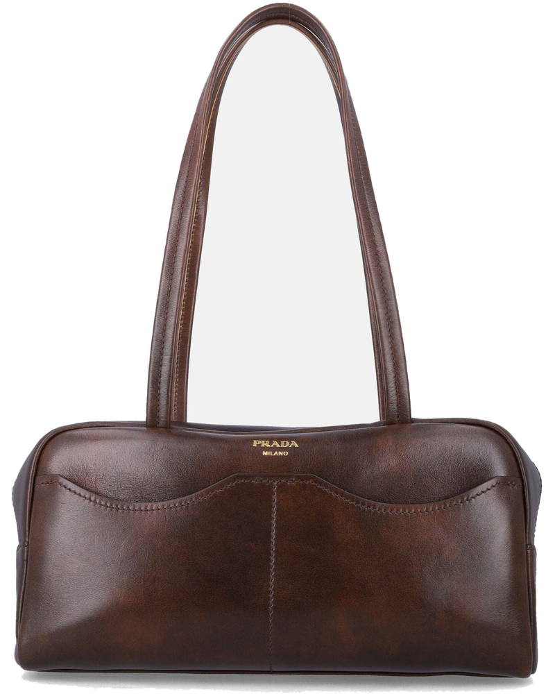 Оригінальна Carry Large Antiqued Leather Top Handle Bag Prada