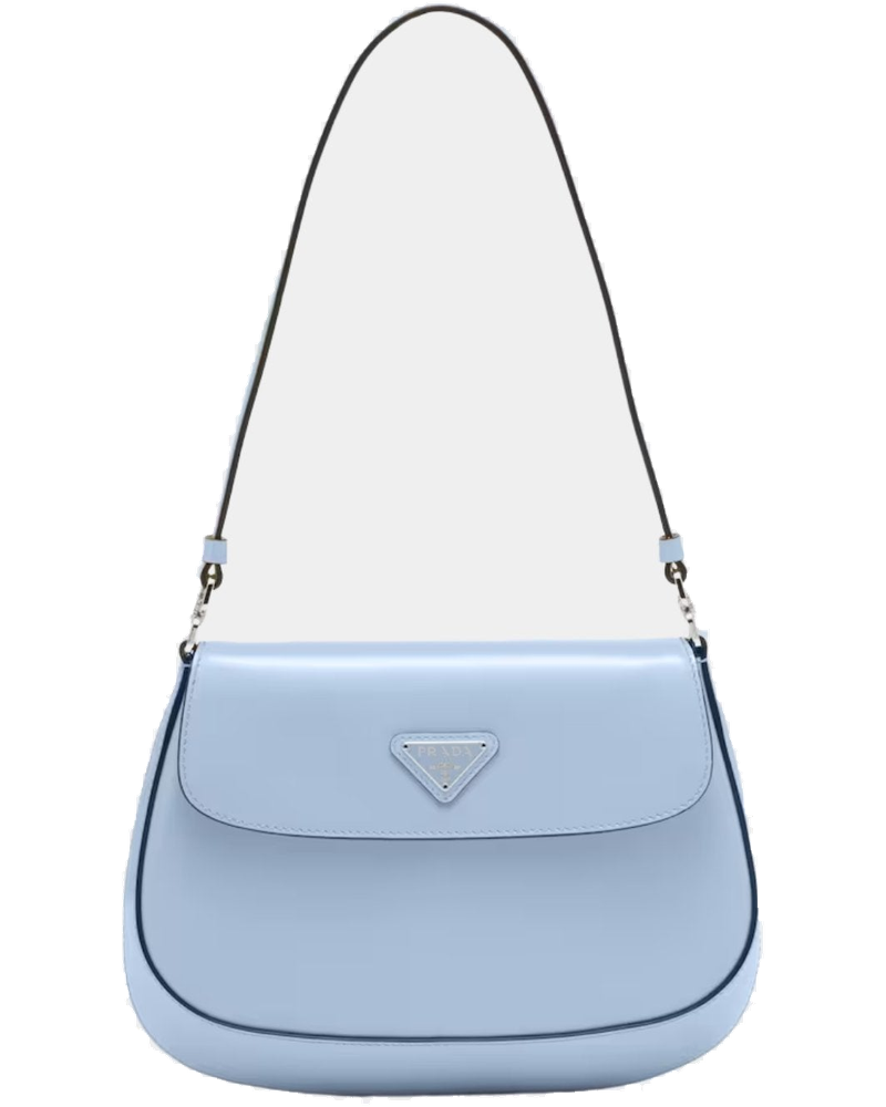 Small Cleo Brushed Leather Shoulder Bag With Flap Prada – Гарантія оригінальності