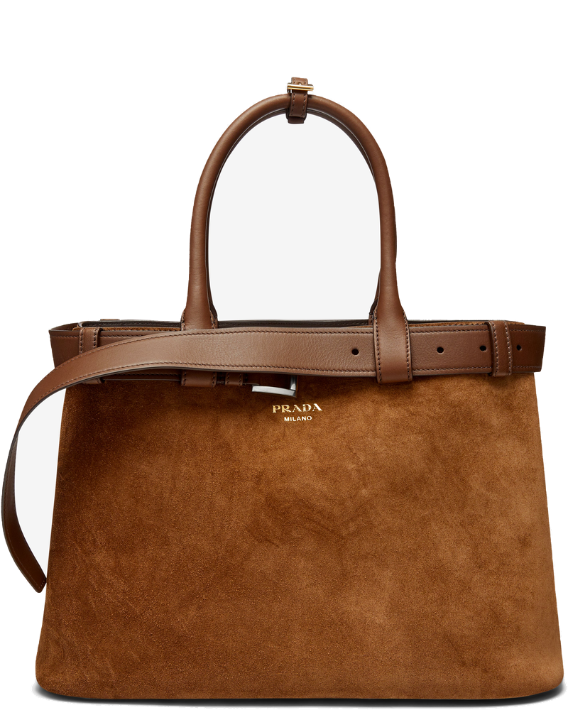 Оригінальна Womens Buckle Large Leather Handbag With Belt Prada