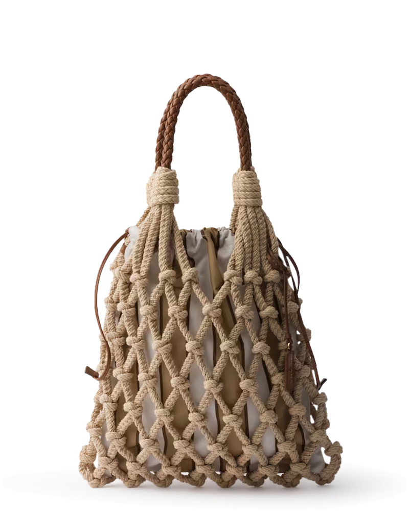 Оригінальна Noué Medium Bag In Cotton Rope Prada
