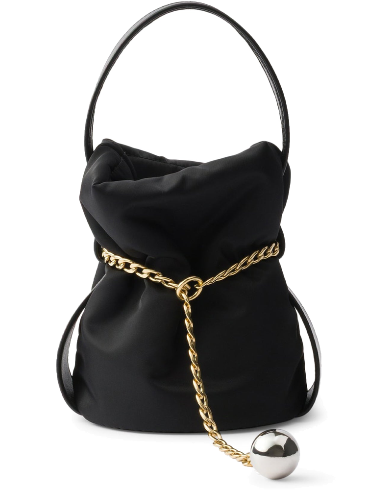 Оригінальна Petit Sac Noir Mini Bucket Bag In Re-Nylon And Nappa Prada