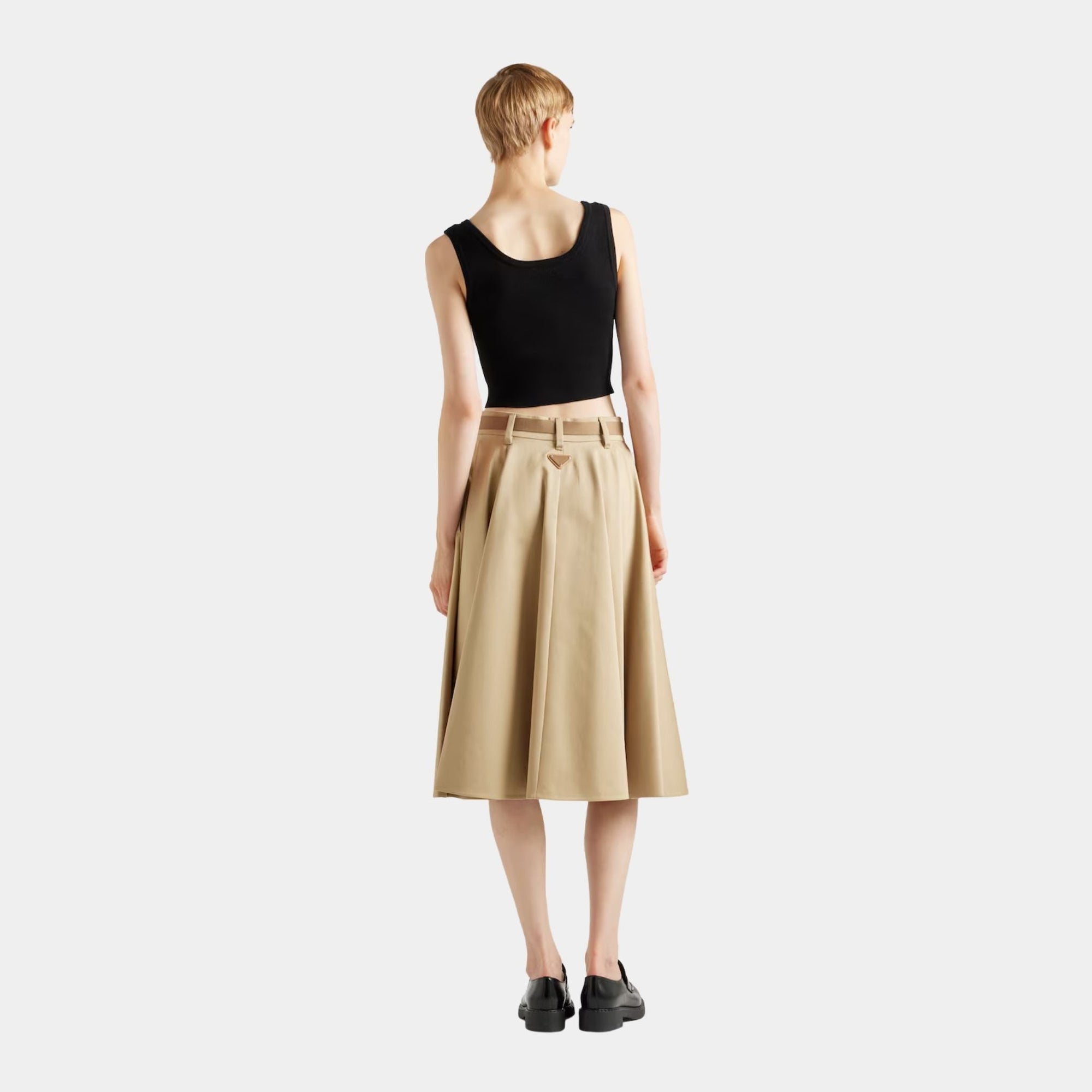 Оригінальна Black Cotton Ribbed Knit Tank Top Prada – детальний вид