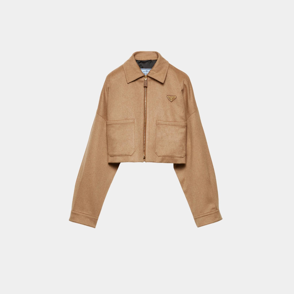 Camel-Hair Blouson Jacket Prada – Гарантія оригінальності – боковий вид