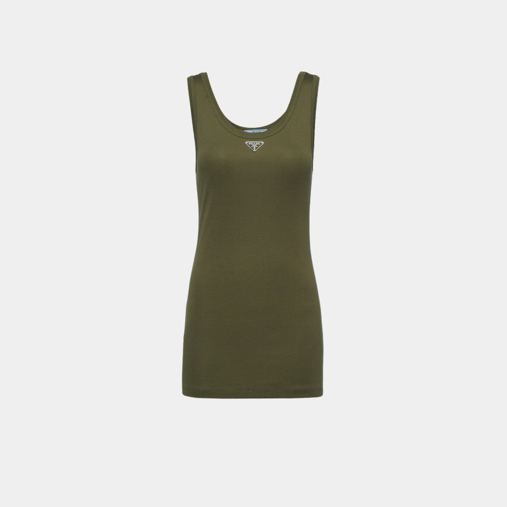 Cotton Ribbed Knit Top Prada оригінал – Купити в Україні – боковий вид
