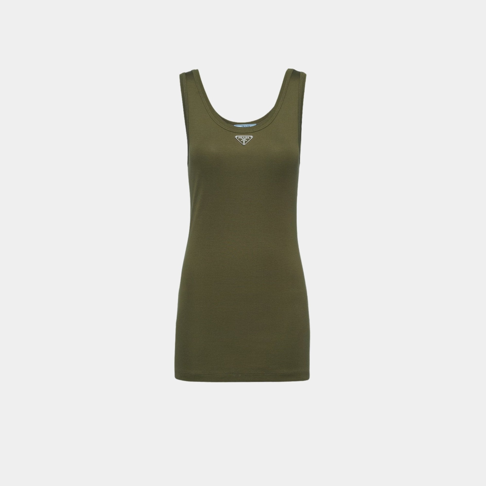 Cotton Ribbed Knit Top Prada оригінал – Купити в Україні – боковий вид