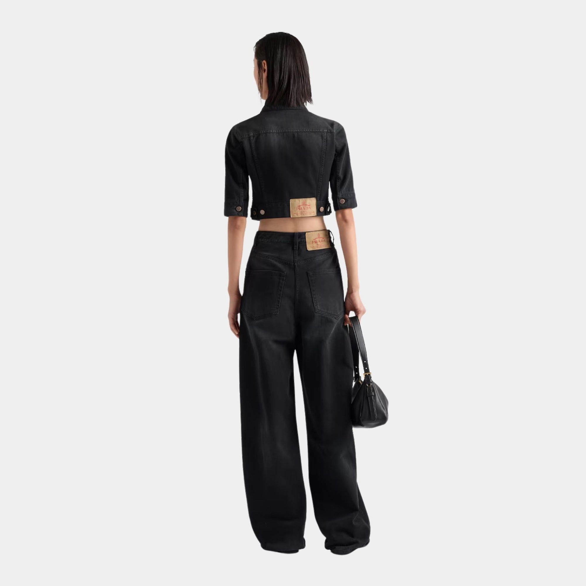 Cropped Denim Blouson Jacket Prada – Гарантія оригінальності – детальний вид