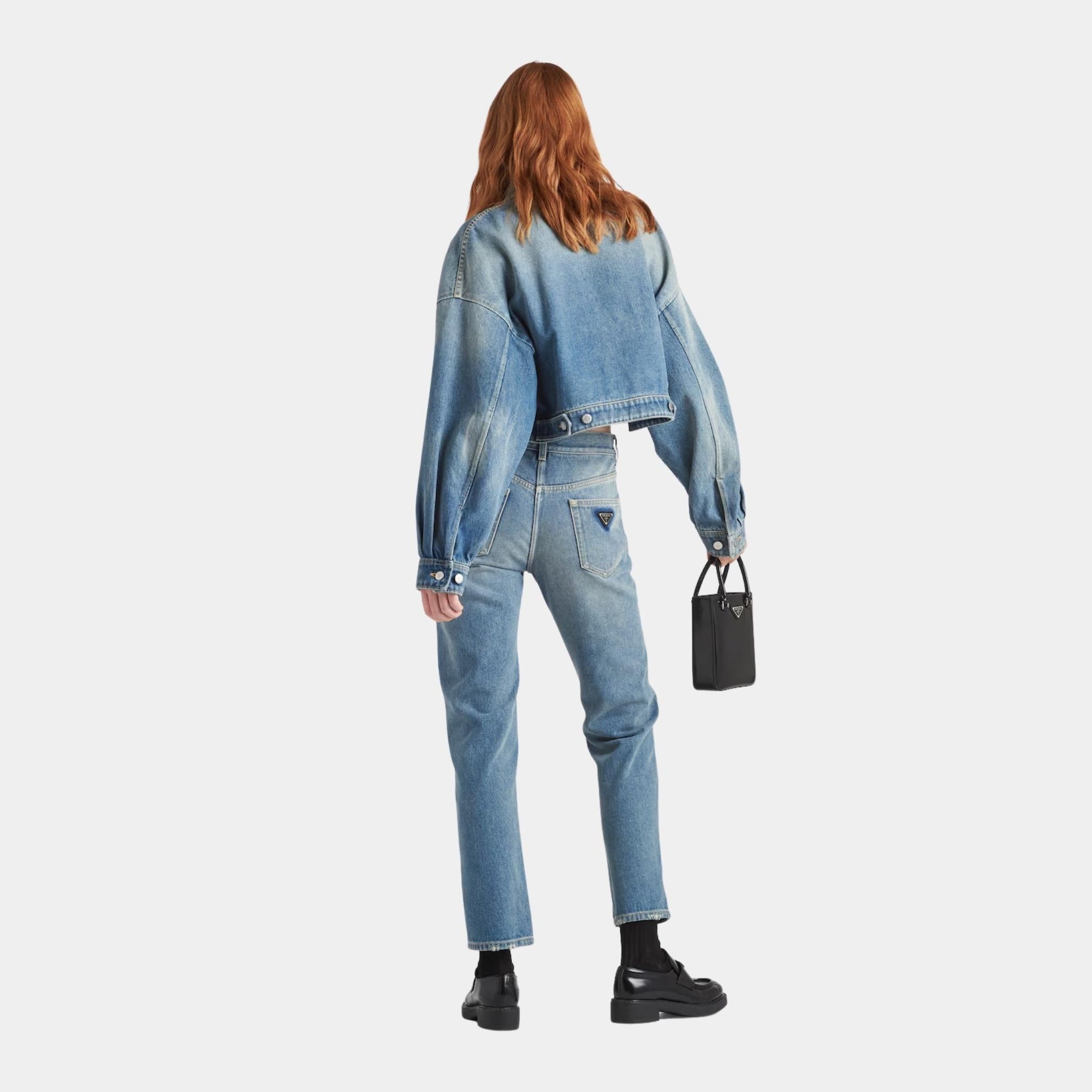 Cropped Organic Denim Jacket Prada оригінал – Купити в Україні – детальний вид