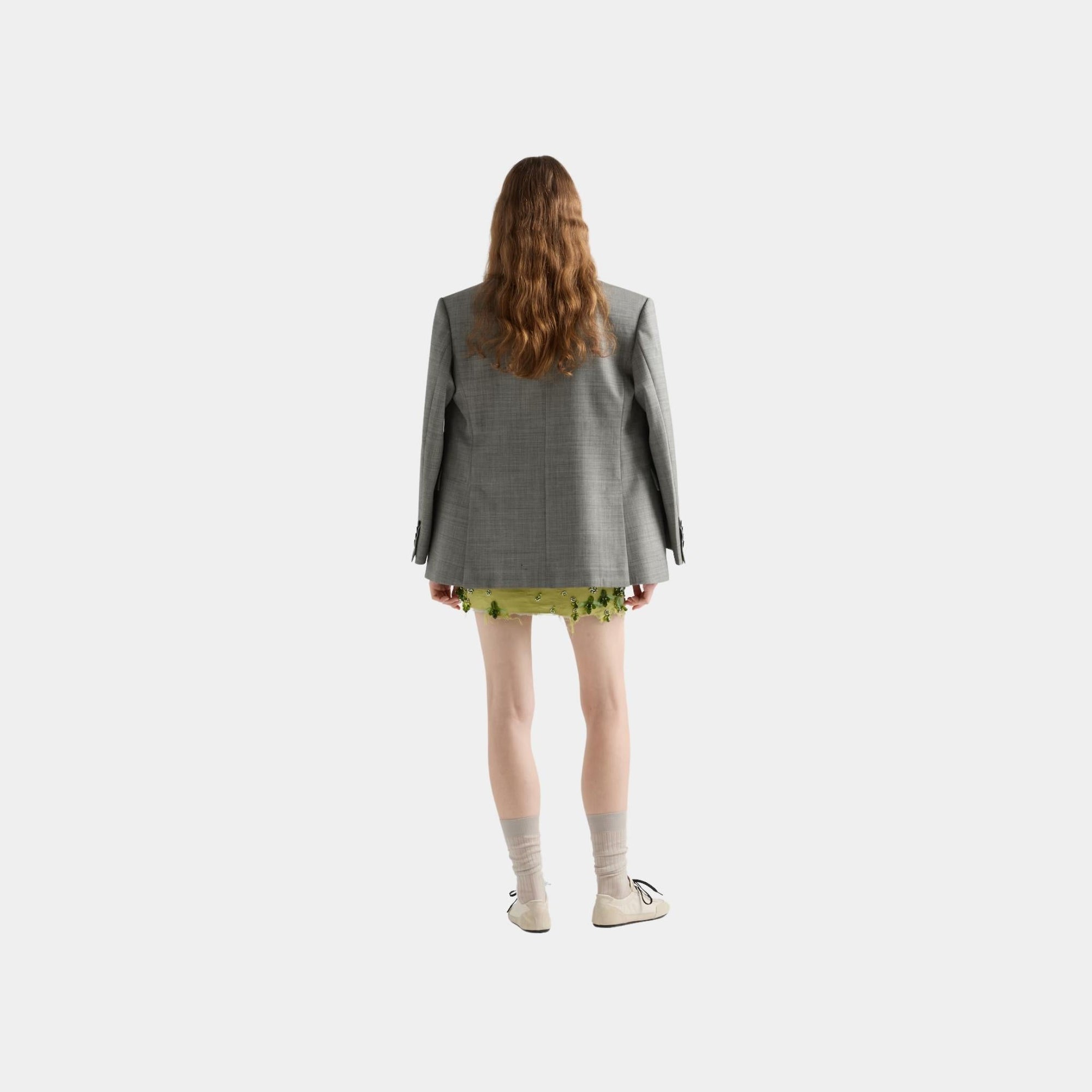 Оригінальна Double Breasted Grisaille Jacket Prada – вид ззаду