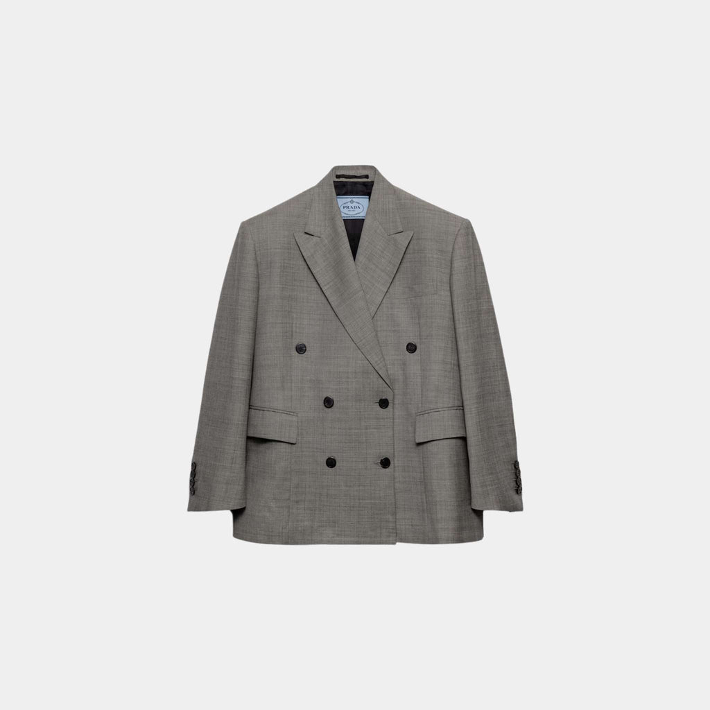Оригінальна Double Breasted Grisaille Jacket Prada – боковий вид