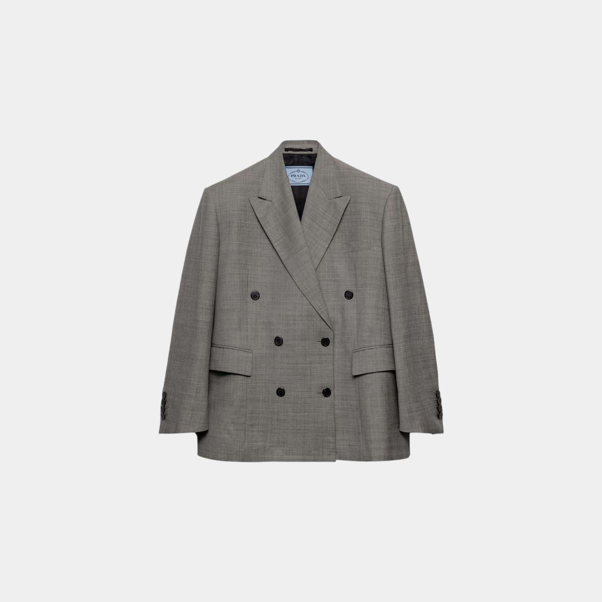 Оригінальна Double Breasted Grisaille Jacket Prada – боковий вид