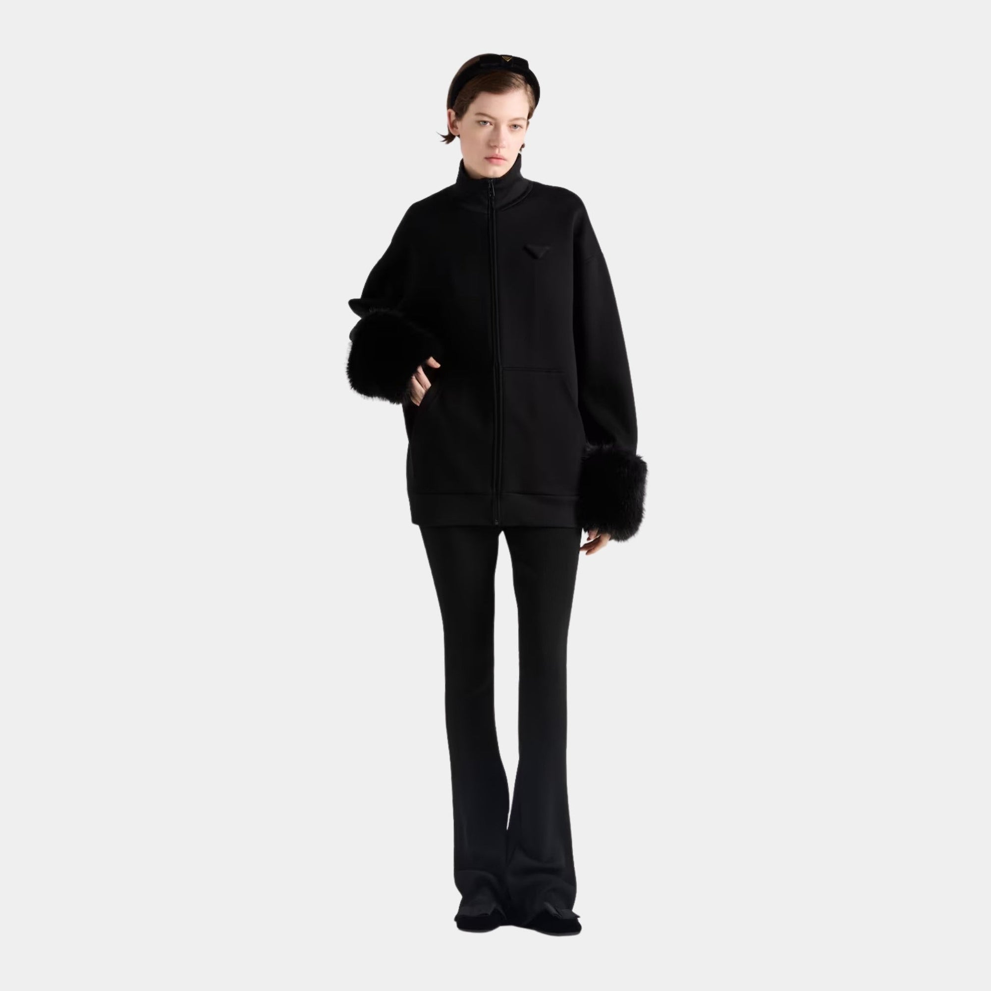 Double Fleece High-Neck Blouson Prada оригінал – Купити в Україні – вид ззаду