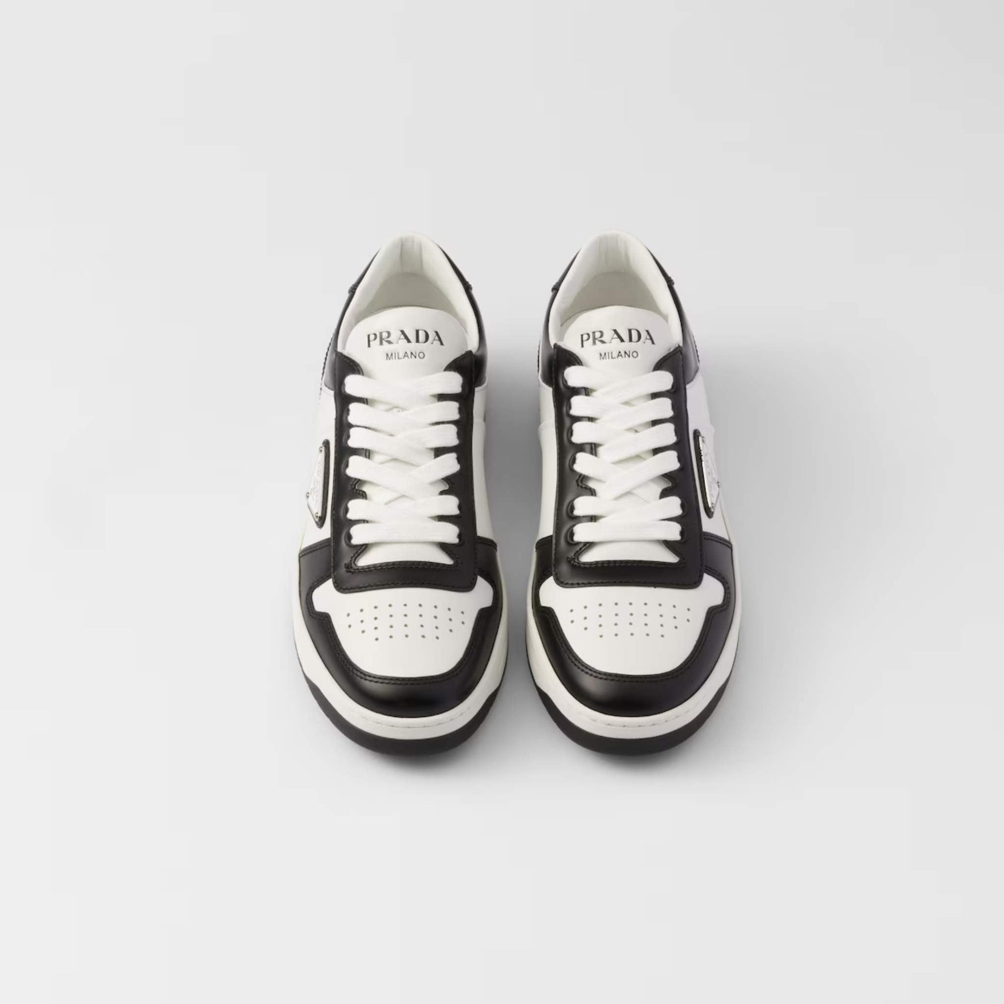 Downtown Perforated Leather Sneakers Prada оригінал – Купити в Україні – вид ззаду
