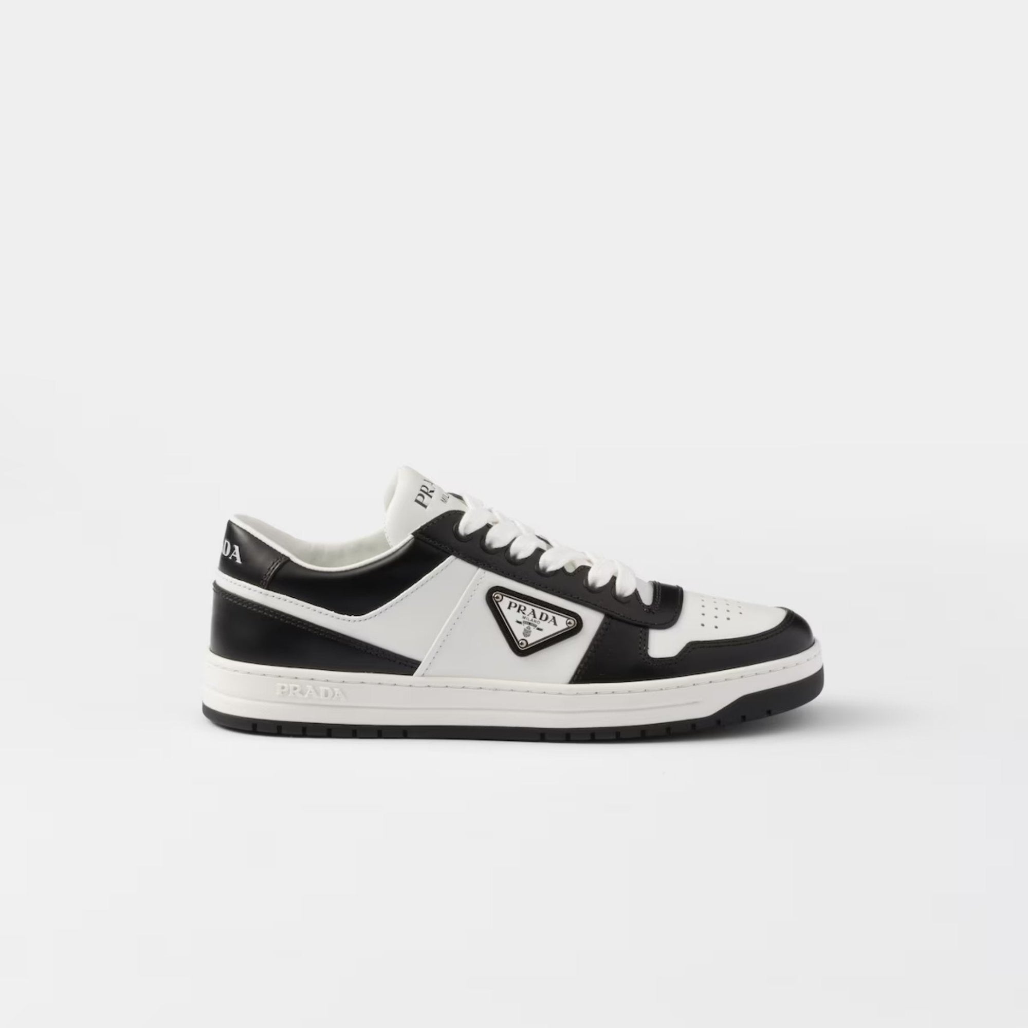 Downtown Perforated Leather Sneakers Prada оригінал – Купити в Україні – боковий вид