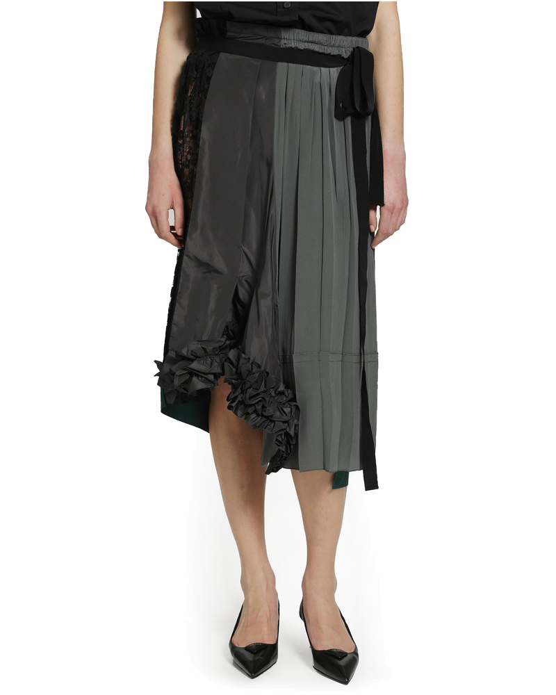 Оригінальна Technical Taffeta Patchwork Skirt Prada