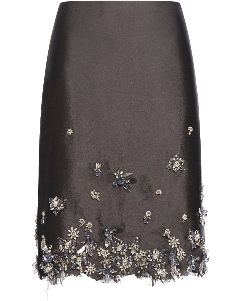 MIDI Skirt In Wool And Silk With Applications Prada – Гарантія оригінальності
