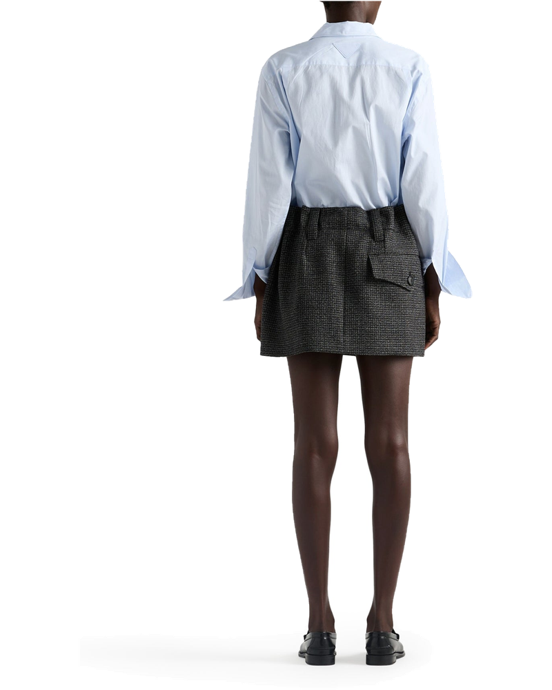 Оригінальна Vichy Pattern Mouliné Wool Mini Skirt Prada
